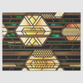 Art Deco Gold Glas in lood - Kunstwerk Groot Tissuepapier (Voorkant)