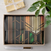 Art Deco Gold Glas in lood Tissuepapier (Geschenk)