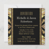 Art Deco Gold Glow Dinner Party Invitation Kaart (Achterkant)