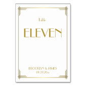 Art Deco Gold Great Gatsby Wedding Table Numbers Kaart (Achterkant)