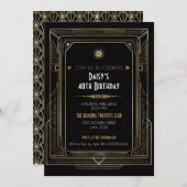 Art Deco Gold Lijst Roaring Twenties Kaart (Voorkant / Achterkant)