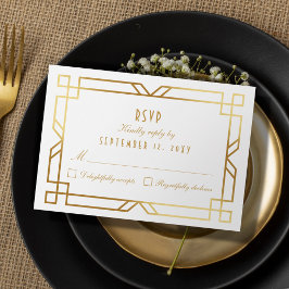 Art Deco Gold Lijst RSVP-respons Kaart
