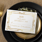Art Deco  Gold Lijst RSVP-respons Kaart
