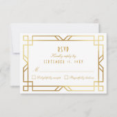 Art Deco  Gold Lijst RSVP-respons Kaart (Voorkant)
