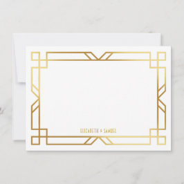 Art Deco Gold Lijst - Speciaal papier Notitiekaartje