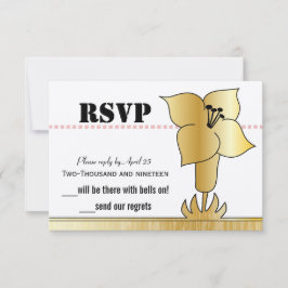 Art Deco Gold Lily Modern Typography Wedding