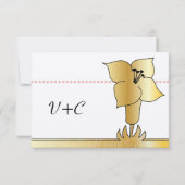 Art Deco Gold Lily Modern Typography Wedding (Achterkant)