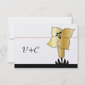 Art Deco Gold Lily Modern Typography Wedding Save The Date (Achterkant)