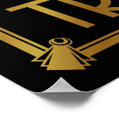 Art Deco GOLD LOVE IS SWEET B/G kleurverandering Poster (Hoek)