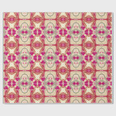 Art Deco Gold Magenta Red Grey Cadeaupapier (Vlak)