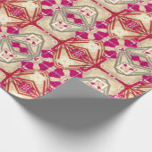 Art Deco Gold Magenta Red Grey Cadeaupapier (Hoek)