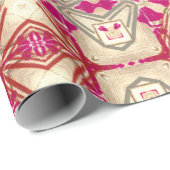 Art Deco Gold Magenta Red Grey Cadeaupapier (Rol Hoek)