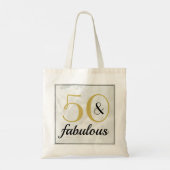 Art Deco Gold Marble 50 & Fabulous Birthday Party Tote Bag (Achterkant)