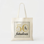 Art Deco Gold Marble 50 & Fabulous Birthday Party Tote Bag (Voorkant)