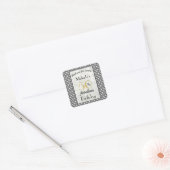 Art Deco Gold Marble 50 & Fabulous Birthday Vierkante Sticker (Envelop)
