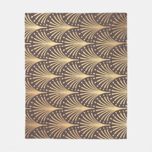 Art Deco Gold: minimalistische geometrische luxe Fleece Deken