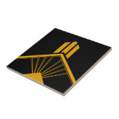 Art Deco Gold Mustard Geometric Border Black Tegeltje (Zijkant)