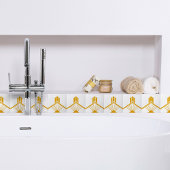 Art Deco Gold Mustard Yellow Geometric Border Tegeltje