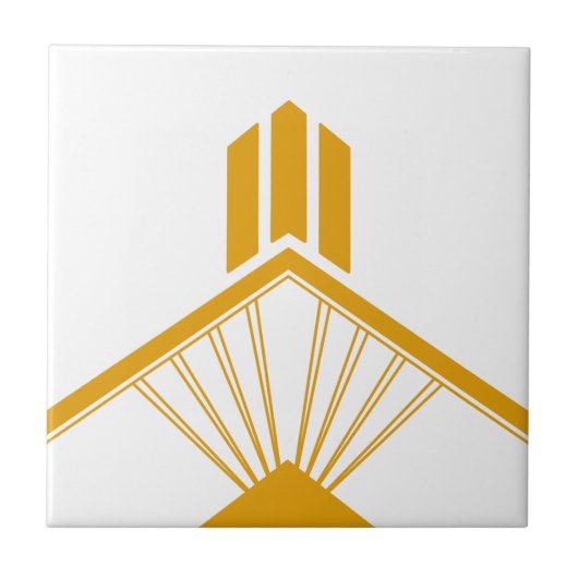 Art Deco Gold Mustard Yellow Geometric Border Tegeltje (Voorkant)