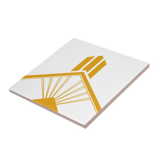 Art Deco Gold Mustard Yellow Geometric Border Tegeltje (Zijkant)