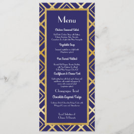 Art Deco Gold Navy Menu Wedding 1920