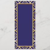 Art Deco Gold Navy Menu Wedding 1920 (Achterkant)