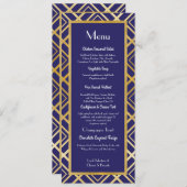 Art Deco Gold Navy Menu Wedding 1920 (Voorkant / Achterkant)