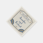 Art Deco Gold Navy Posh Trouwservet Servet (Hoek)