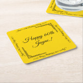 Art Deco Gold op Black Birthday Party Kartonnen Onderzetters (Schuin)