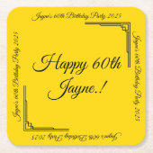 Art Deco Gold op Black Birthday Party Kartonnen Onderzetters (Voorkant)