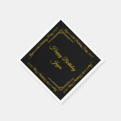 Art Deco Gold op Black Birthday Party Servet (Hoek)