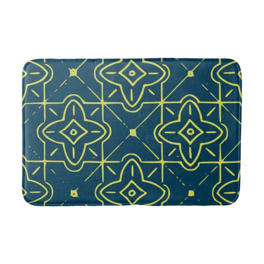 Art Deco Gold op marinesblauw design bath Mat (Voorkant)