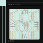 Art Deco Gold Pastel Blue Shades Square Wall klok<br><div class="desc">Elegant Art Deco Gold ondersteund in Pastel Blue Shades en Dusty Blue Roman Numeral Numbers en Trim. Ideaal voor ingangzalen,  dineren,  woongebieden en nog veel meer. Beschikbaar in verschillende kleuren.</div>