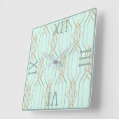 Art Deco Gold Pastel Blue Shades Square Wall klok (Hoek)