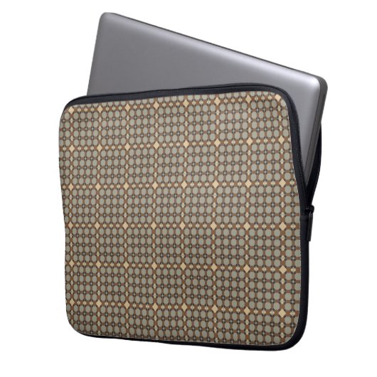  Art Deco Gold Patroon Laptop Sleeve (Voorkant Links)