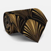 Art Deco Gold Pattern — Elegant Vintage Geometric  Stropdas (Opgerold)