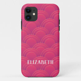 Art Deco Gold Pink-naam op maat Case-Mate iPhone Case