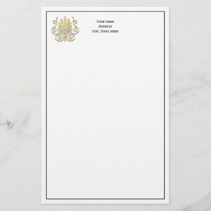  Art Deco Gold Plume Arabesque Briefpapier