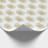  Art Deco Gold Plume Arabesque Cadeaupapier (Hoek)