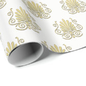 Art Deco Gold Plume Arabesque Cadeaupapier (Rol Hoek)