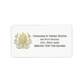  Art Deco Gold Plume Arabesque Etiket (Voorkant)