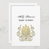  Art Deco Gold Plume Arabesque Kaart (Voorkant / Achterkant)