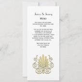  Art Deco Gold Plume Arabesque Kaart (Achterkant)