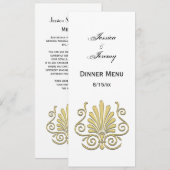  Art Deco Gold Plume Arabesque Kaart (Voorkant / Achterkant)