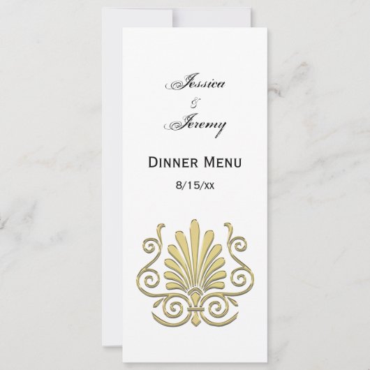Art Deco Gold Plume Arabesque Kaart (Voorkant)