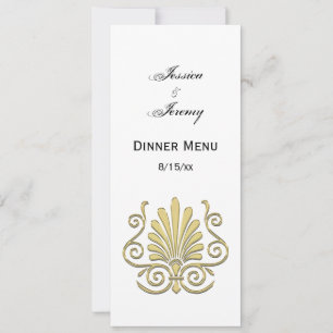  Art Deco Gold Plume Arabesque Kaart