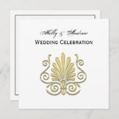 Art Deco Gold Plume Arabesque Kaart (Voorkant / Achterkant)