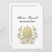  Art Deco Gold Plume Arabesque Kaart (Voorkant / Achterkant)