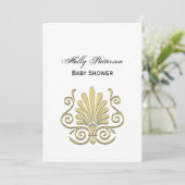  Art Deco Gold Plume Arabesque Kaart (Staand voorkant)