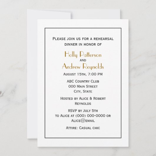  Art Deco Gold Plume Arabesque Kaart (Achterkant)